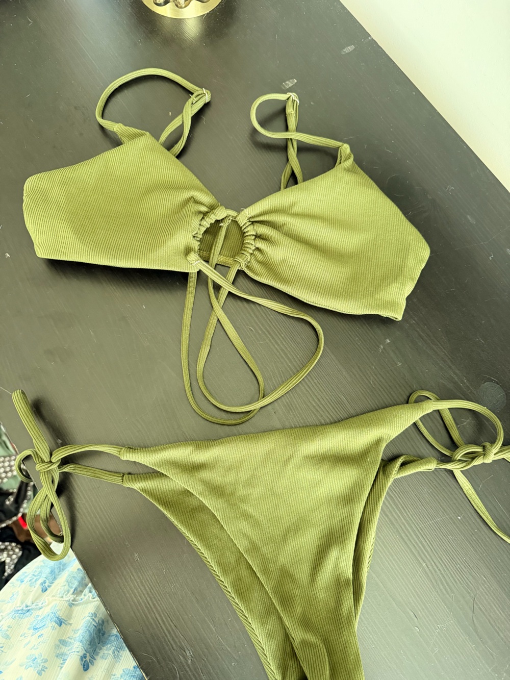 Olive Green Triangle Bikini Set - Women Intimates & Sleepwear